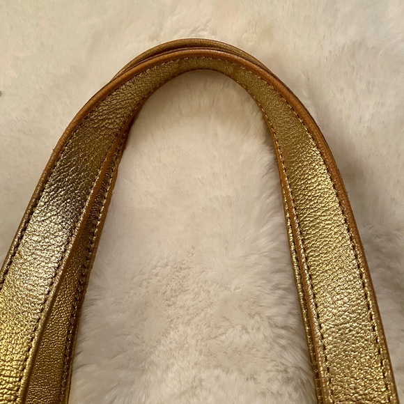 Vintage Celine White Canvas and Gold Leather Tote - Picture 6 of 11